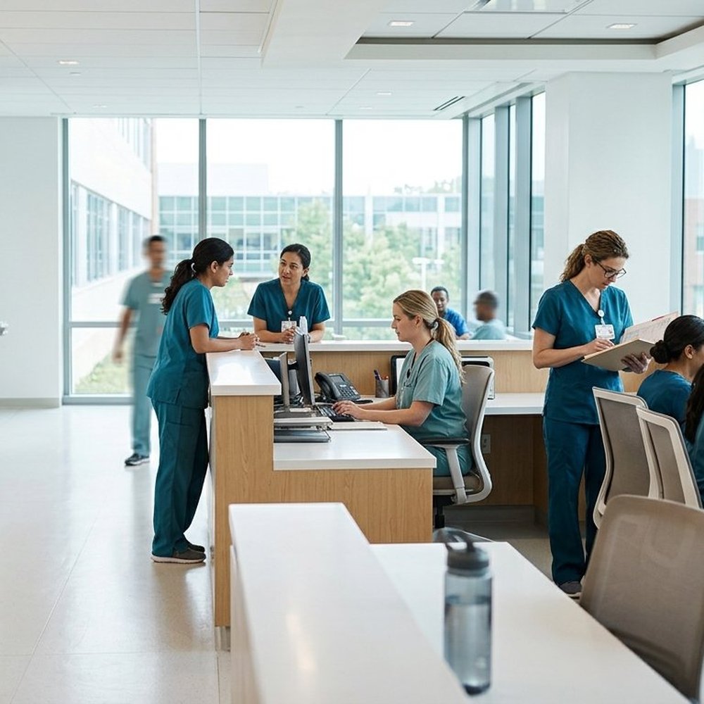 A Carebound care team at work in a long-term care facility